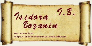 Isidora Božanin vizit kartica